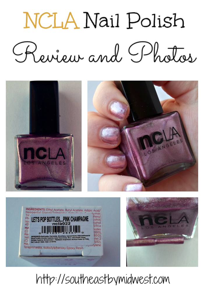 ncLA Nail Polish Let's Pop Bottles...Pink Champagne Review and Photos on southeastbymidwest.com