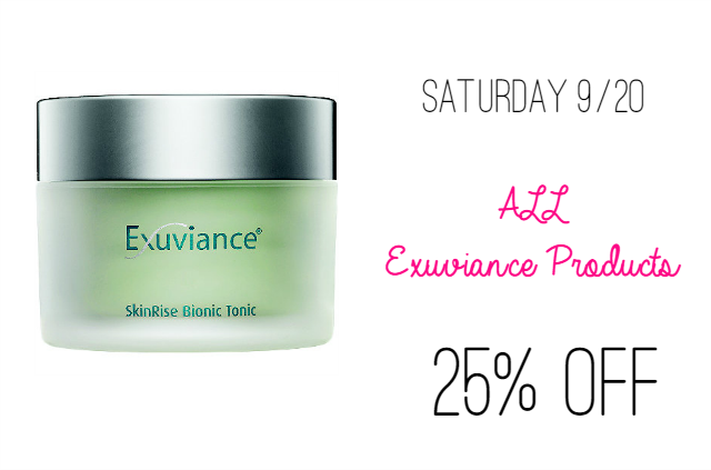Ulta 21 Days of Beauty Steals Saturday 9/20 All Exuviance Products on southeastbymidwest.com #ulta #beautysteals #exuviance