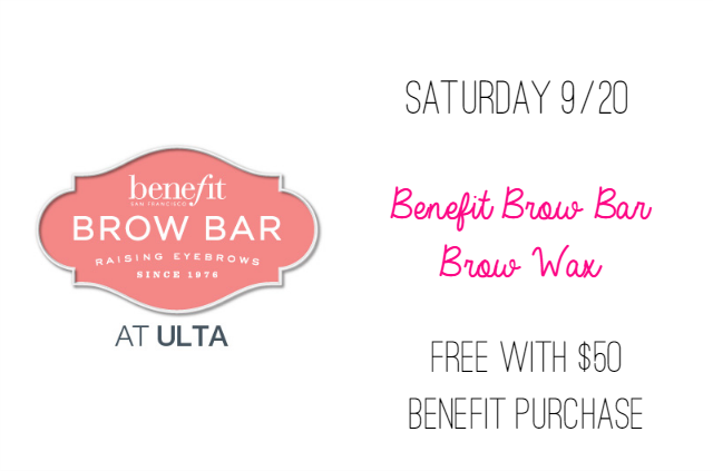 Ulta 21 Days of Beauty Steals Saturday 9/20 Benefit Brow Wax on southeastbymidwest.com #ulta #beautysteals #benefitcosmetics