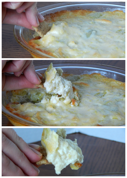 The KRAFT Hot Artichoke Dip is a great recipe to make when you want something that will hold up well for dipping.