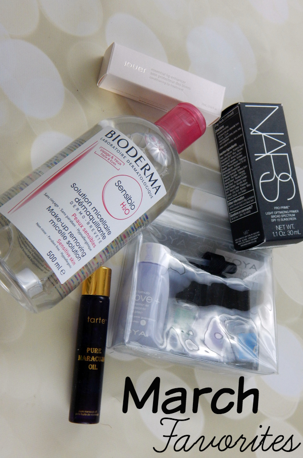 My March Favorites include products from Bioderma, Jouer, Nars, Tarte and Zoya