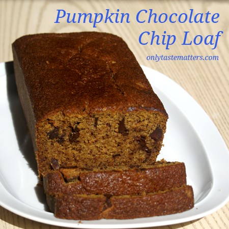 Pumpkin Chocolate Chip Loaf by Only Taste Matters from Best of the Blogosphere Link Party #bestoftheblogosphere #linkparty