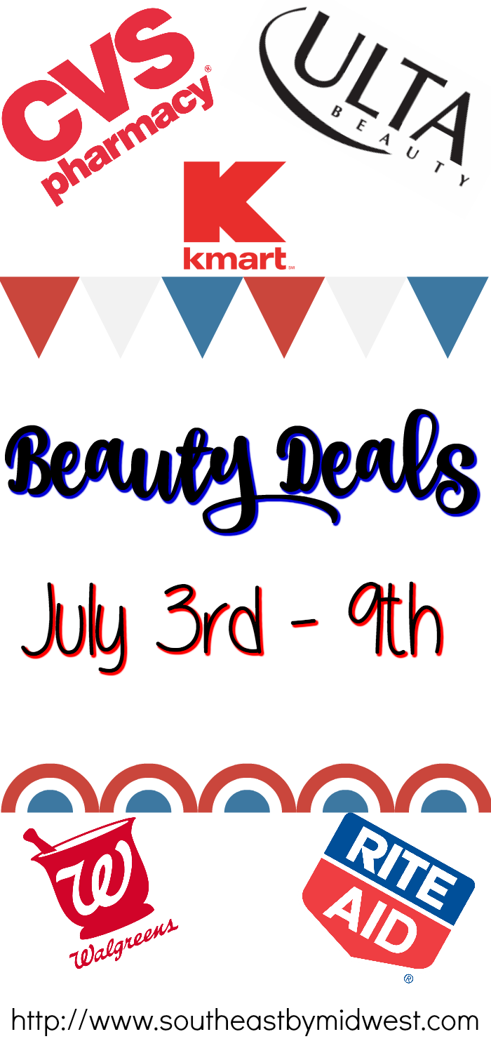 Beauty Deals July 3rd - 9th 2016 || Southeast by Midwest #beauty #bbloggers #beautydeals #cvs #kmart #ulta #riteaid #walgreens