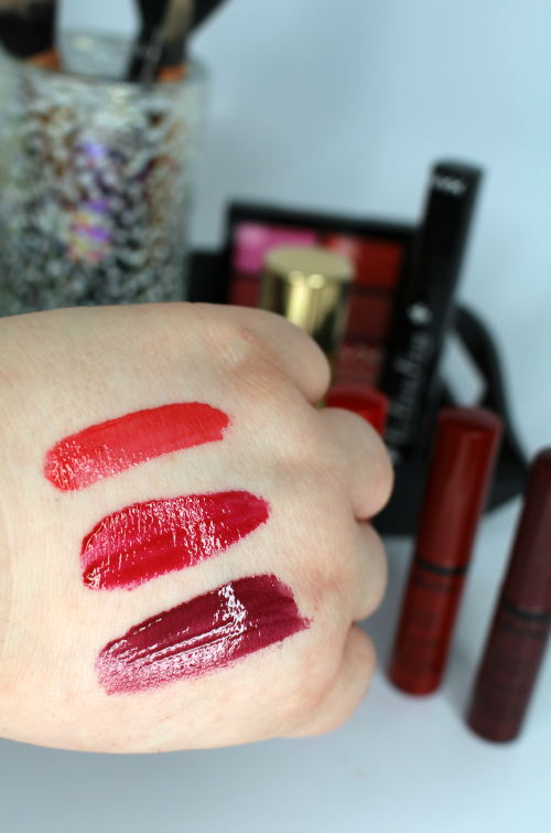 NYX Butter Glosses Cherry Pie, Red Velvet, Devil's Food Cake Swatches || Southeast by Midwest #beauty #bbloggers #nyx