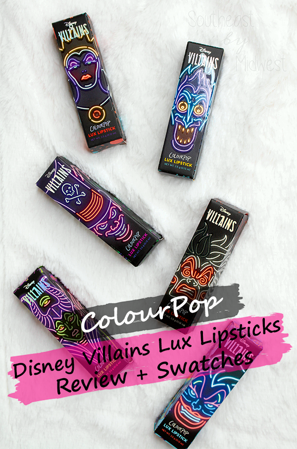 ColourPop Disney Villains Lux Lipsticks Review || Southeast by Midwest #beauty #bbloggers #colourpop #colourpopme #disneyvillainsandcolourpop